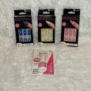 NWT 3 Set B-Color Iridescent Nails Opal Shape & Glue